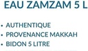 EAU DE ZAMZAM PURE & AUTHENTIQUE 5L