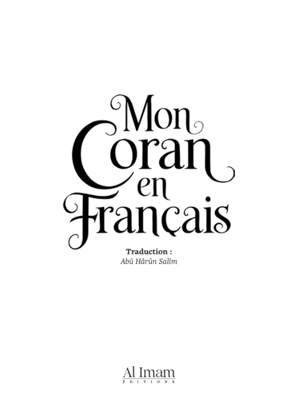 MON CORAN EN FRANCAIS - 2 couleurs