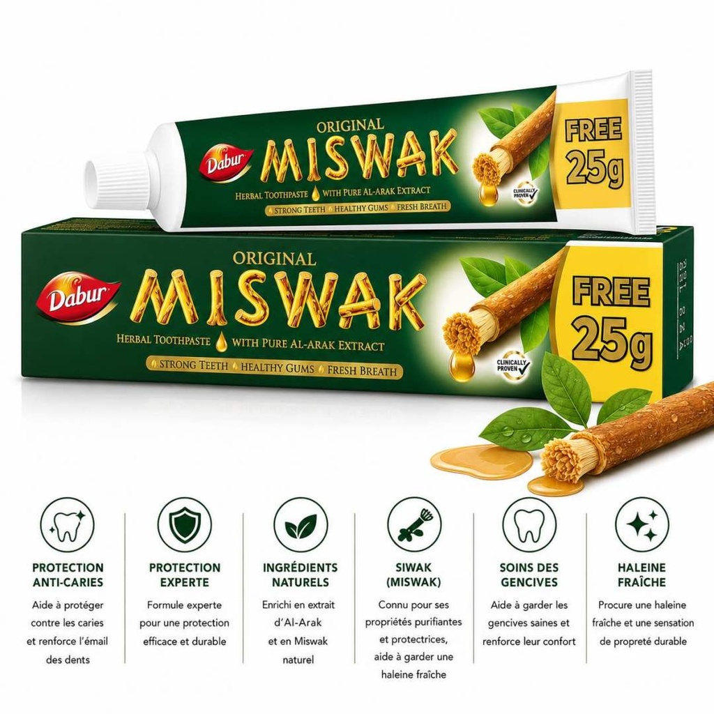 DENTIFRICE MISWAK 75G - DABUR