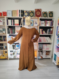 ABAYA ZIP MARRON